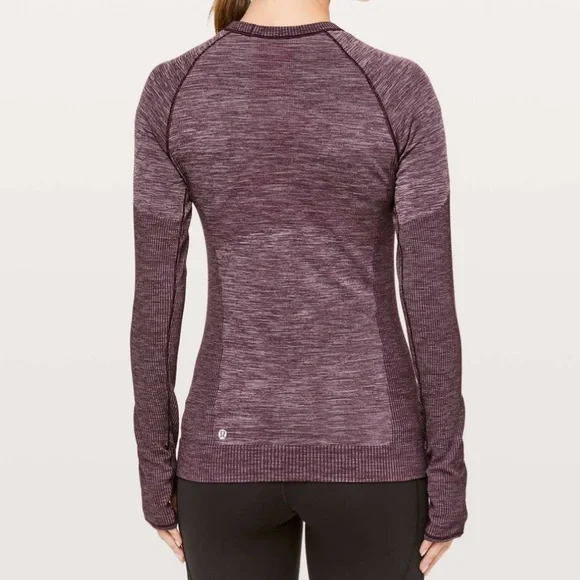 Lululemon Swiftly Wool Pullover Long Sleeve Shirt Dark Adobe/White Size 8 - Picture 6 of 14